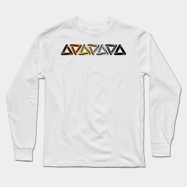 Gay Bear Pride Flag Colored Twisted Triangles Optical Illusions Long Sleeve T-Shirt by LiveLoudGraphics